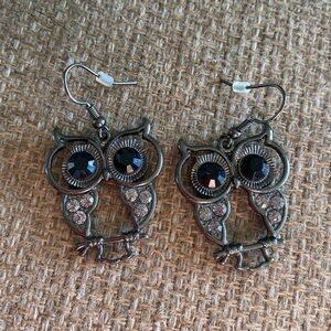 Owl gemstone earrings